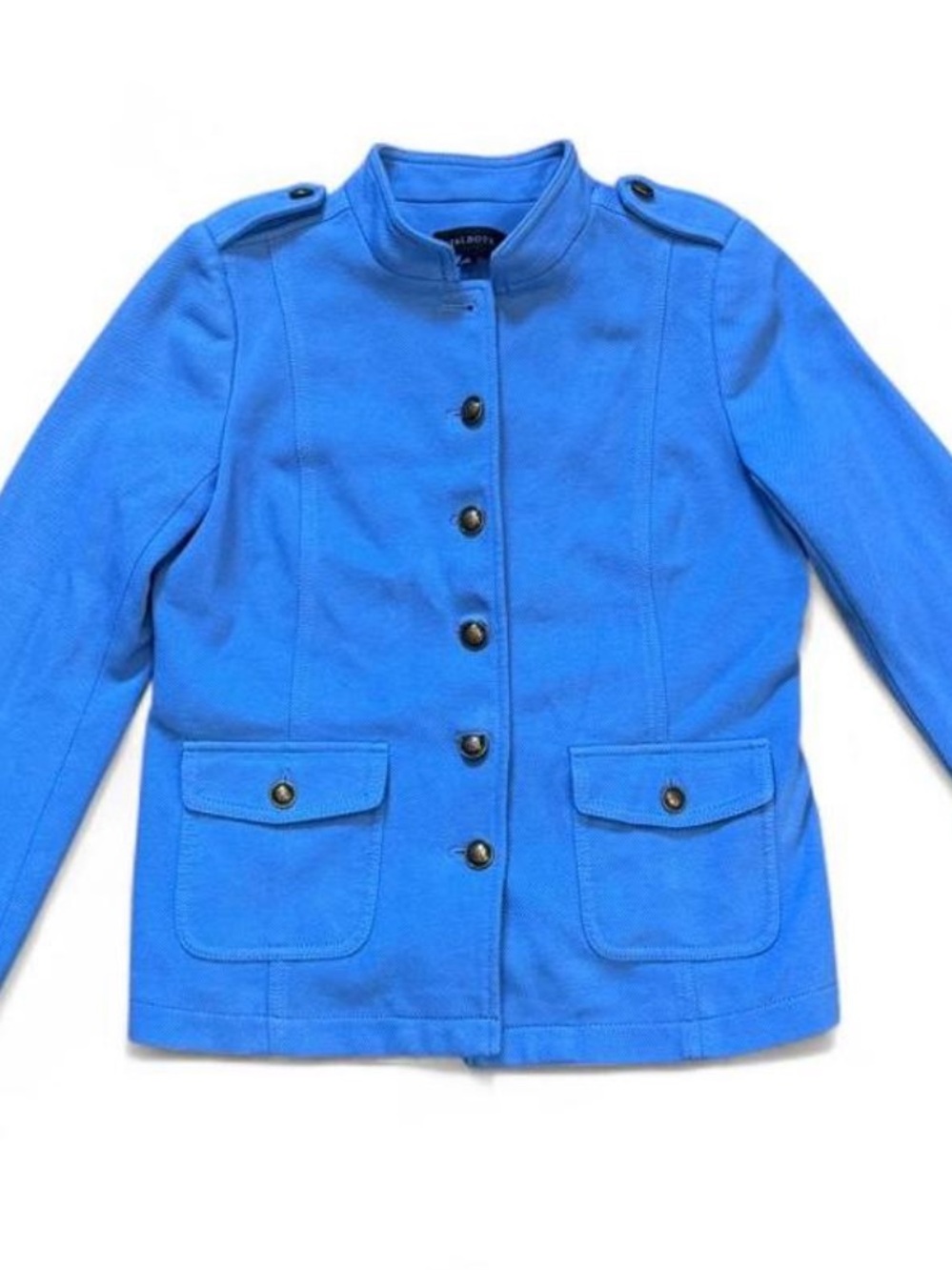 Talbots Royal Blue Military-Style Coat jacket